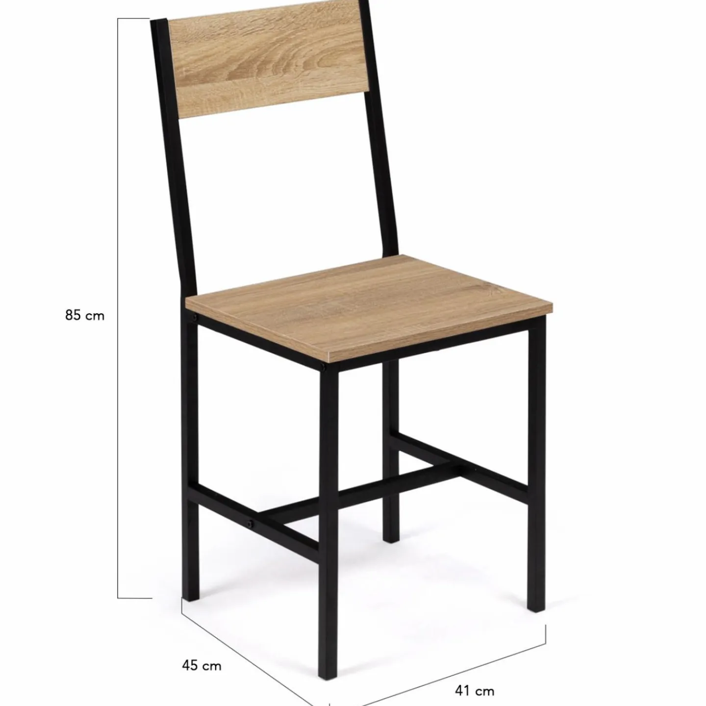 Chaises industrielles en métal noir et bois*IDMarket Outlet