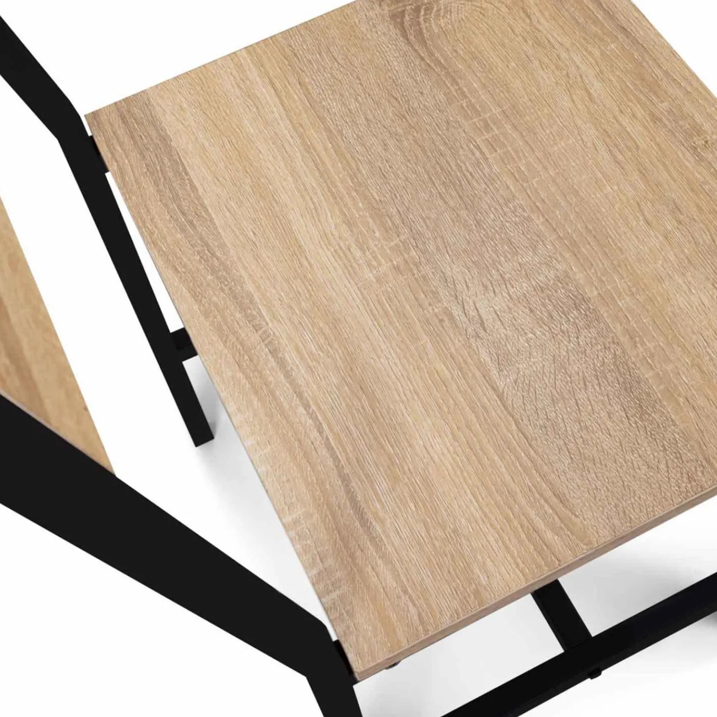 Chaises industrielles en métal noir et bois*IDMarket Outlet