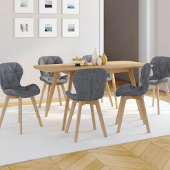 Chaises matelassées en tissu gris foncé pour salle à manger*IDMarket Clearance