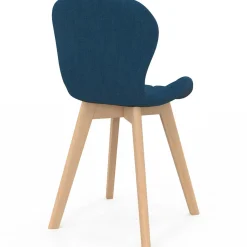 Chaises matelassées pour salle à manger en tissu bleu canard*IDMarket Discount
