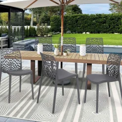 Chaises nid d'abeille gris anthracite : lot de 6*IDMarket Sale