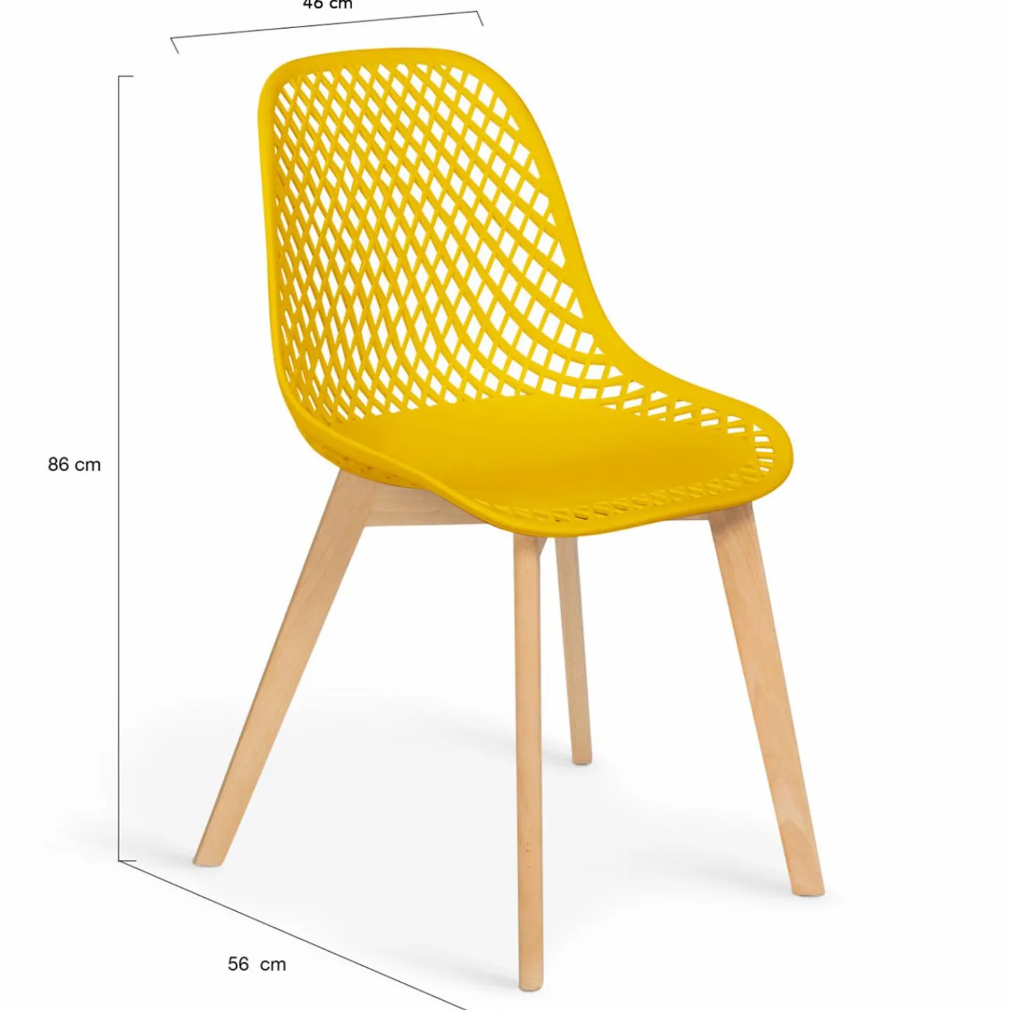 Chaises noir, gris clair, blanc et jaune*IDMarket Outlet