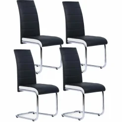 Chaises noires et blanches design pour salle à manger MIA*IDMarket