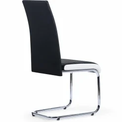 Chaises noires et blanches design pour salle à manger MIA*IDMarket