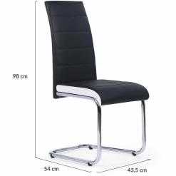 Chaises noires et blanches design pour salle à manger MIA*IDMarket