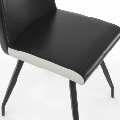 Chaises noires liseré blanc pieds araignée pour salle à manger*IDMarket Clearance