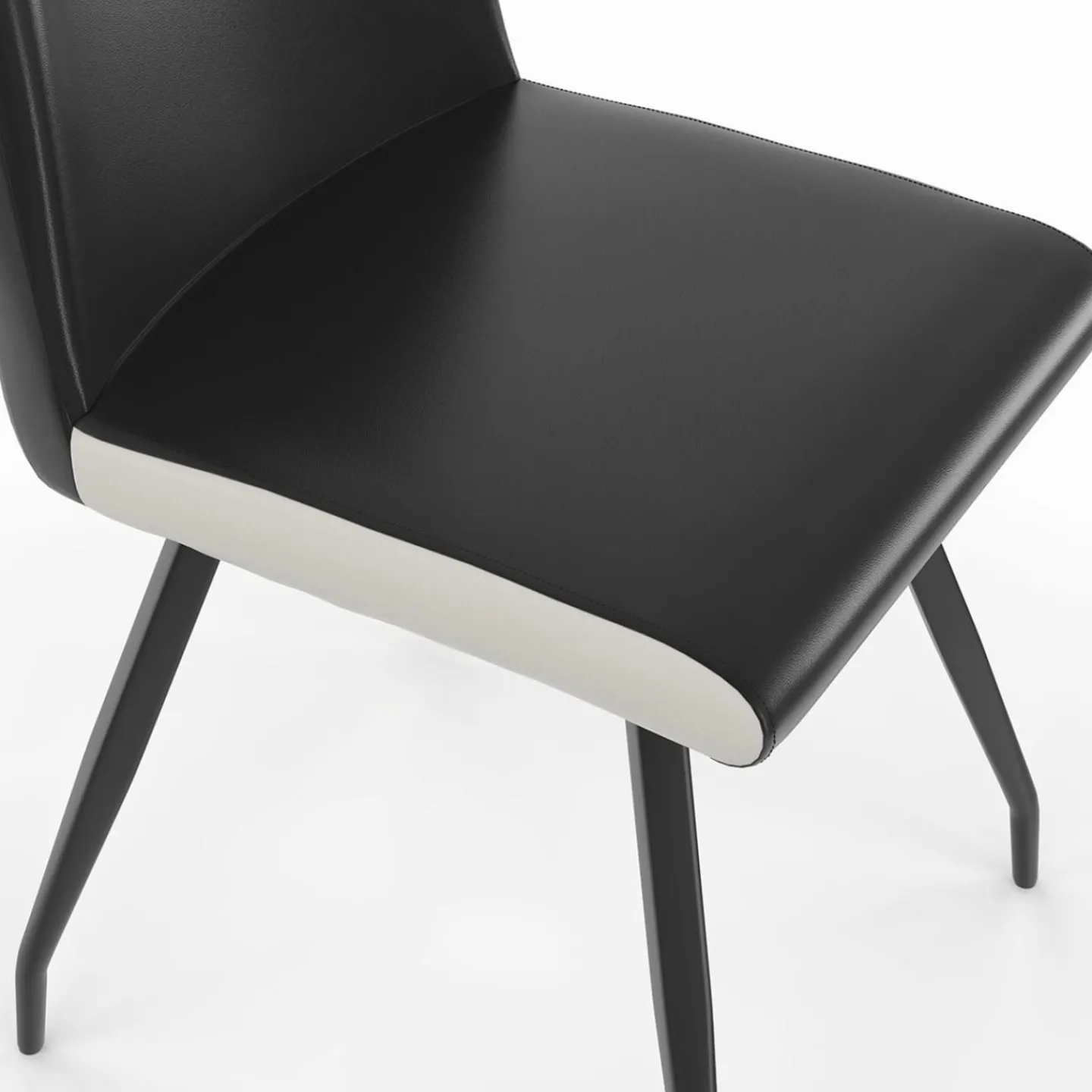 Chaises noires liseré blanc pieds araignée pour salle à manger*IDMarket Clearance