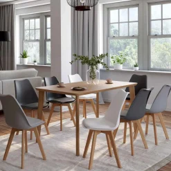 Chaises scandinaves 4 couleurs : blanc x2, gris clair x2, gris foncé x2 et noir x2*IDMarket Discount