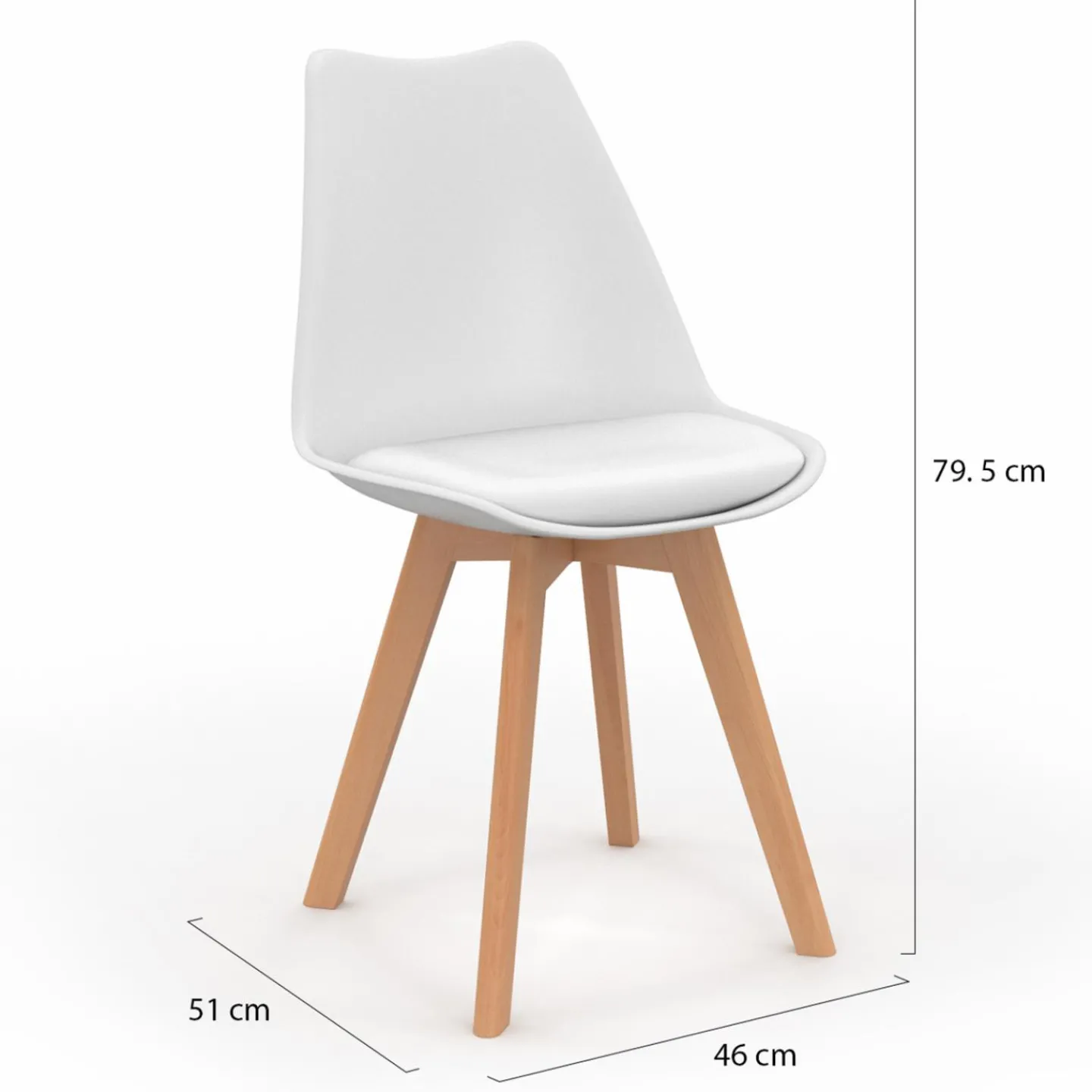 Chaises scandinaves 4 couleurs : pastel rose, blanc, gris clair et bleu*IDMarket Best