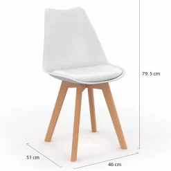 Chaises scandinaves 4 couleurs : gris foncé, gris clair, blanc et bleu*IDMarket Online