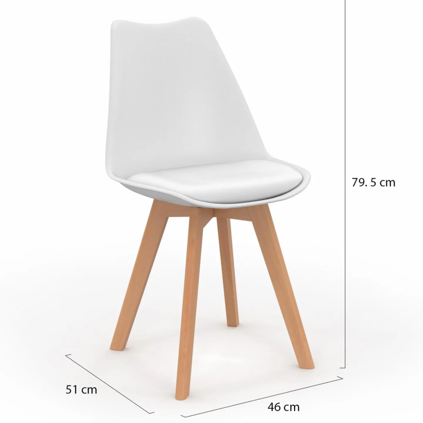 Chaises scandinaves 4 couleurs : gris foncé, gris clair, blanc et bleu*IDMarket Online
