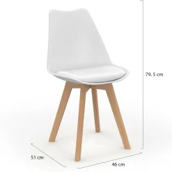 Chaises scandinaves 4 couleurs : gris foncé, gris clair, blanc et jaune*IDMarket New