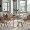 Chaises scandinaves beige, blanc et marron velours patchworks mix color*IDMarket