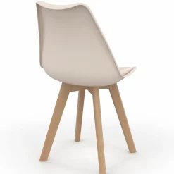 Chaises scandinaves beige, blanc et marron velours patchworks mix color*IDMarket