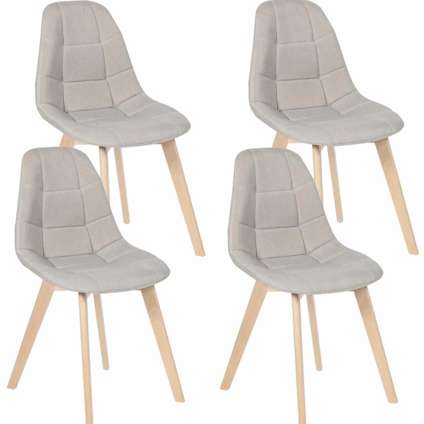 Chaises scandinaves beiges pieds en bois*IDMarket Online