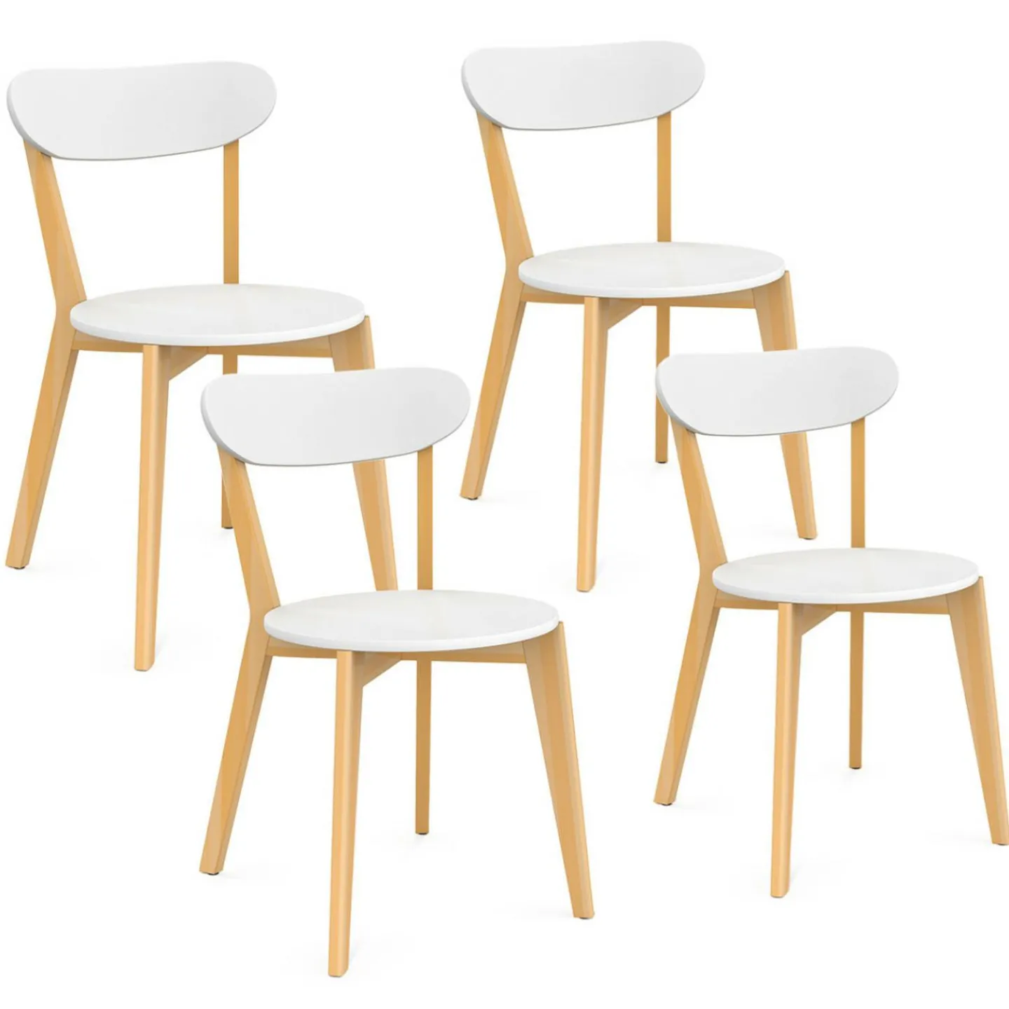 Chaises scandinaves bicolores blanc et bois*IDMarket New
