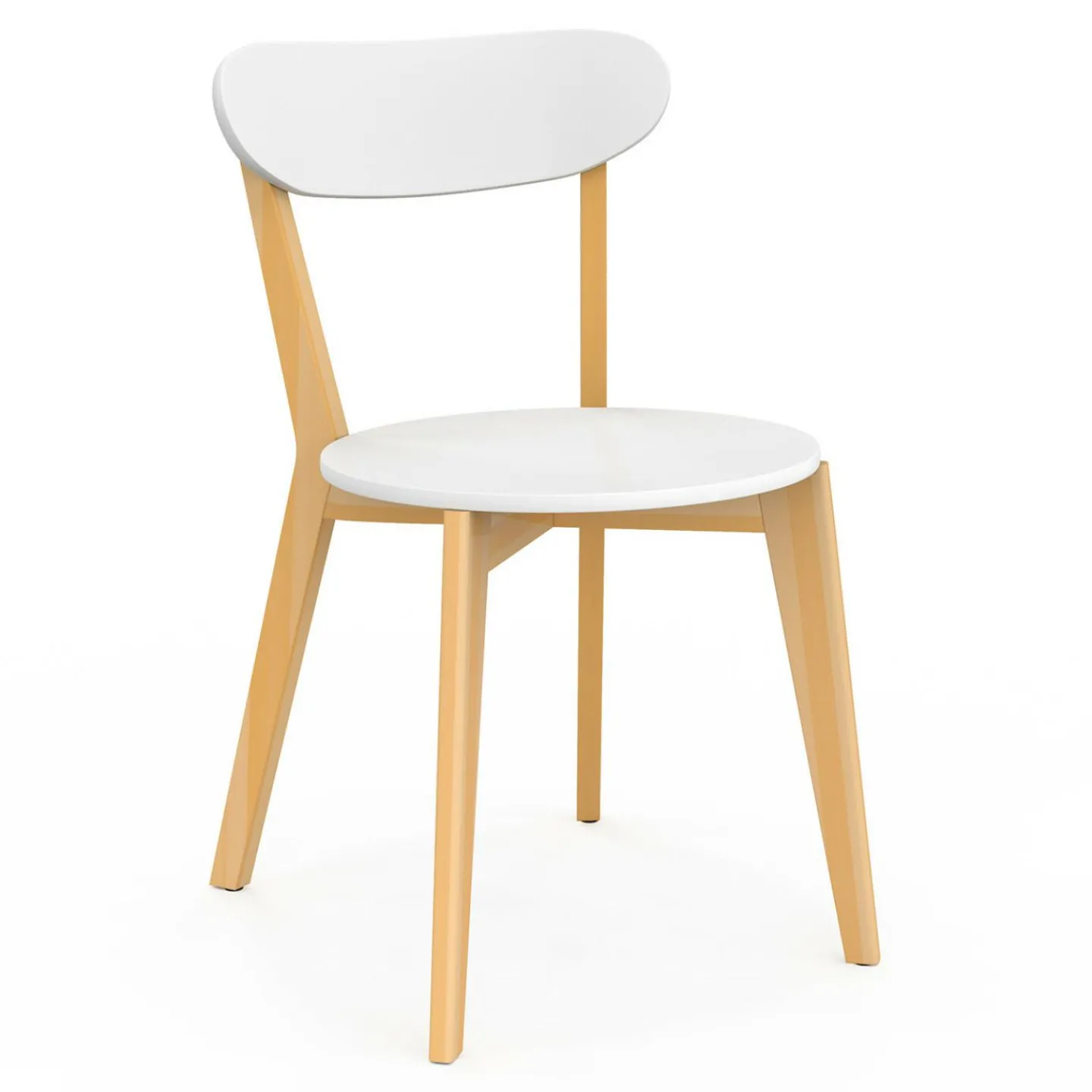 Chaises scandinaves bicolores blanc et bois*IDMarket New