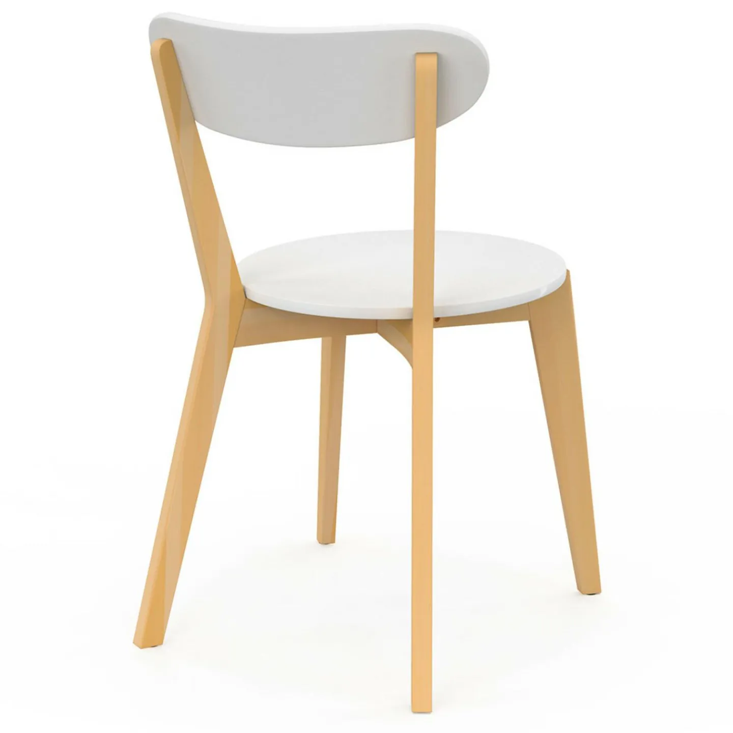 Chaises scandinaves bicolores blanc et bois*IDMarket New