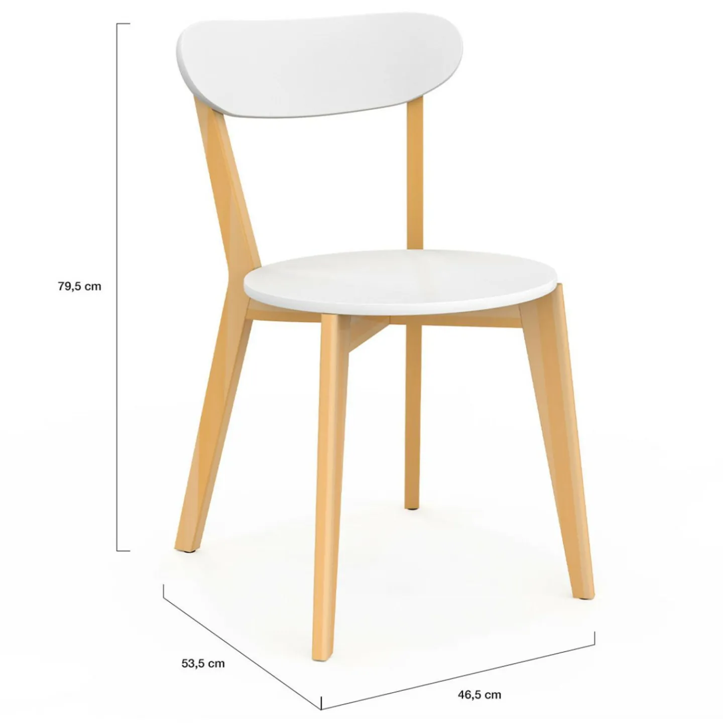 Chaises scandinaves bicolores blanc et bois*IDMarket New