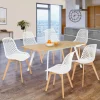 Chaises scandinaves blanches x6 avec dossier ajouré*IDMarket Best