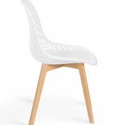 Chaises scandinaves blanches x6 avec dossier ajouré*IDMarket Best