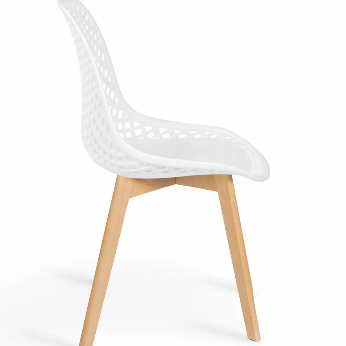 Chaises scandinaves blanches x6 avec dossier ajouré*IDMarket Best
