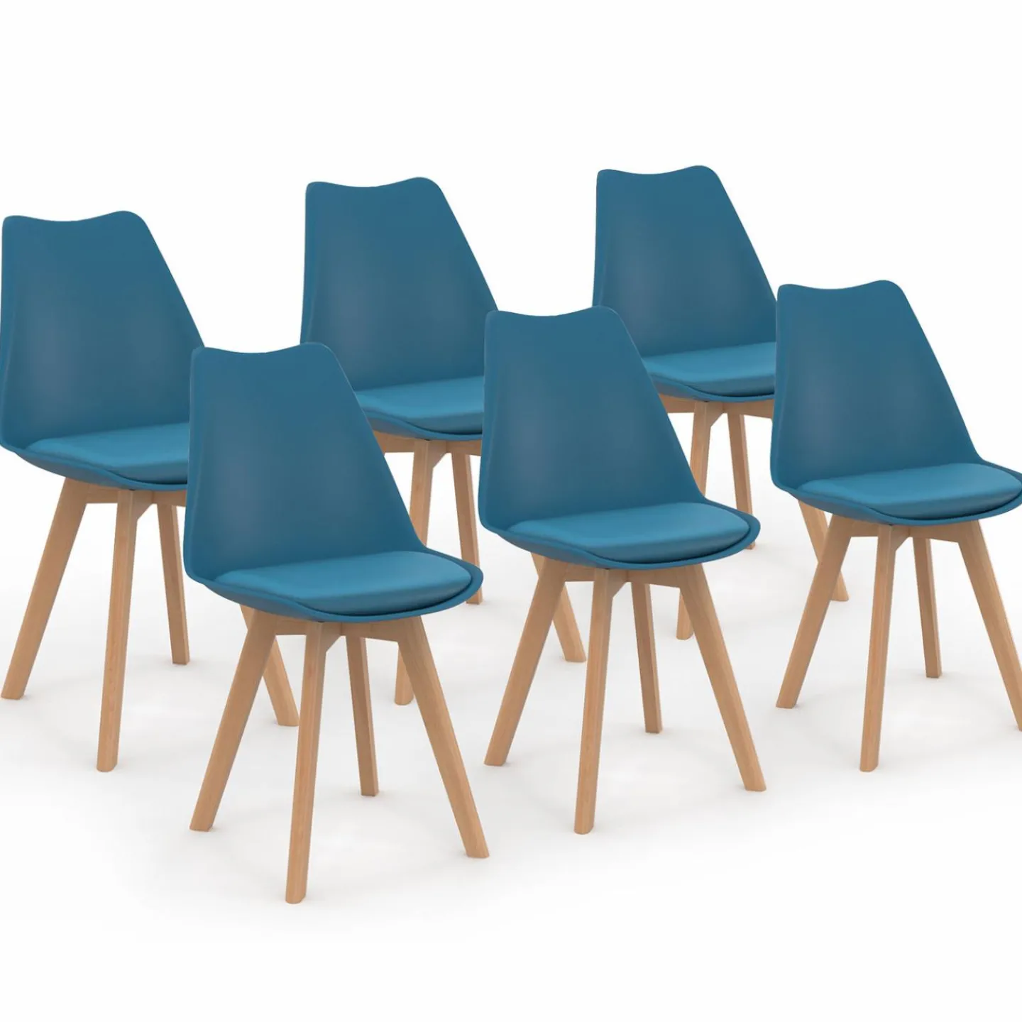 Chaises scandinaves bleu canard*IDMarket Clearance