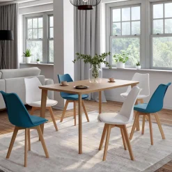 Chaises scandinaves bleu canard et blanc*IDMarket Sale