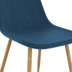 Chaises scandinaves en tissu bleu canard pour salle à manger*IDMarket Sale