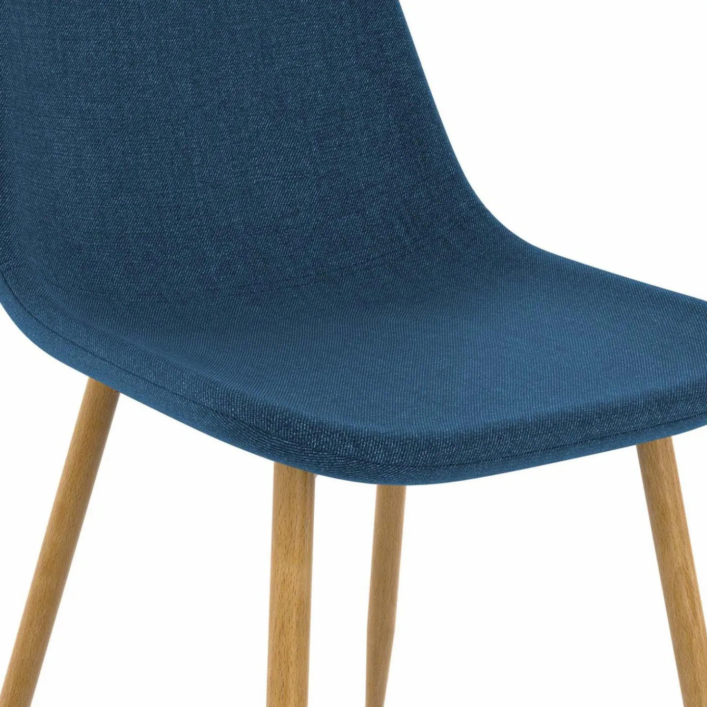 Chaises scandinaves en tissu bleu canard pour salle à manger*IDMarket Sale
