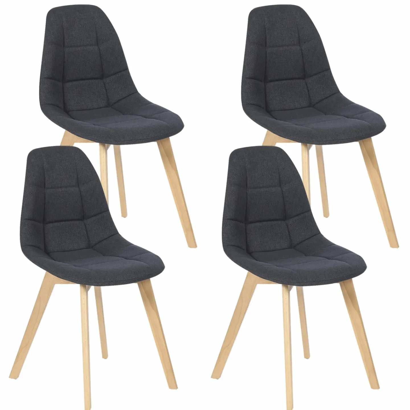 Chaises scandinaves grises pieds en bois*IDMarket New