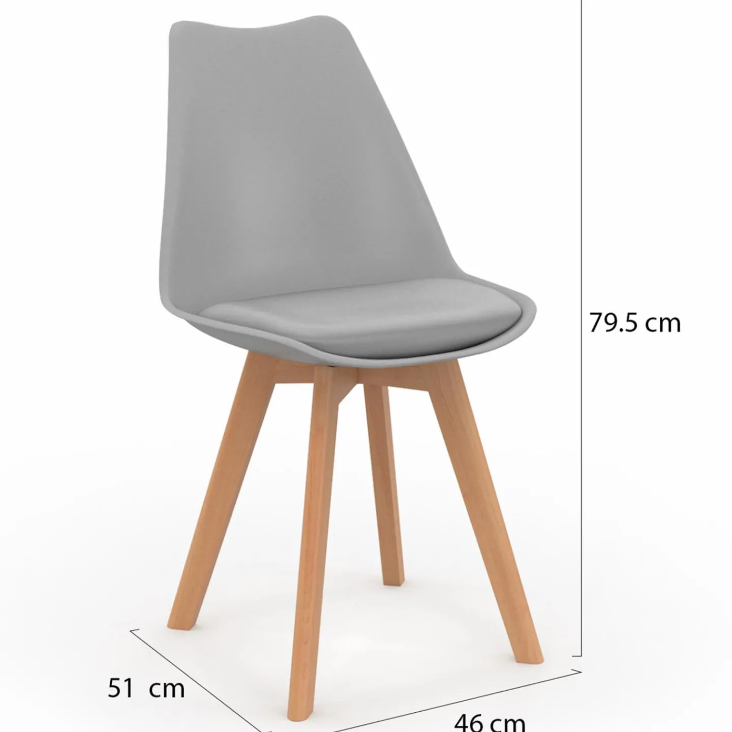 Chaises scandinaves grises avec coussin*IDMarket Clearance