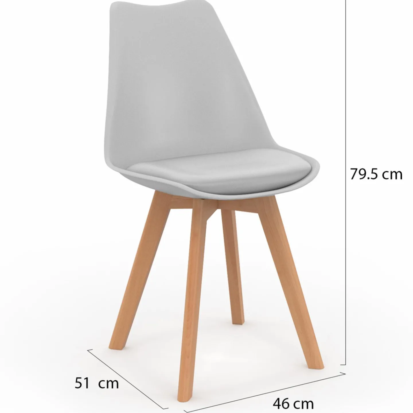 Chaises scandinaves mix color : gris foncé, gris clair, patchworks marron*IDMarket Hot