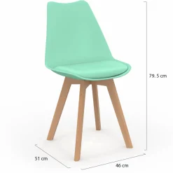 Chaises scandinaves mix color vert menthe, jaune, blanc et gris*IDMarket Best
