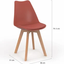 Chaises scandinaves mix color terracotta, gris, beige*IDMarket Online