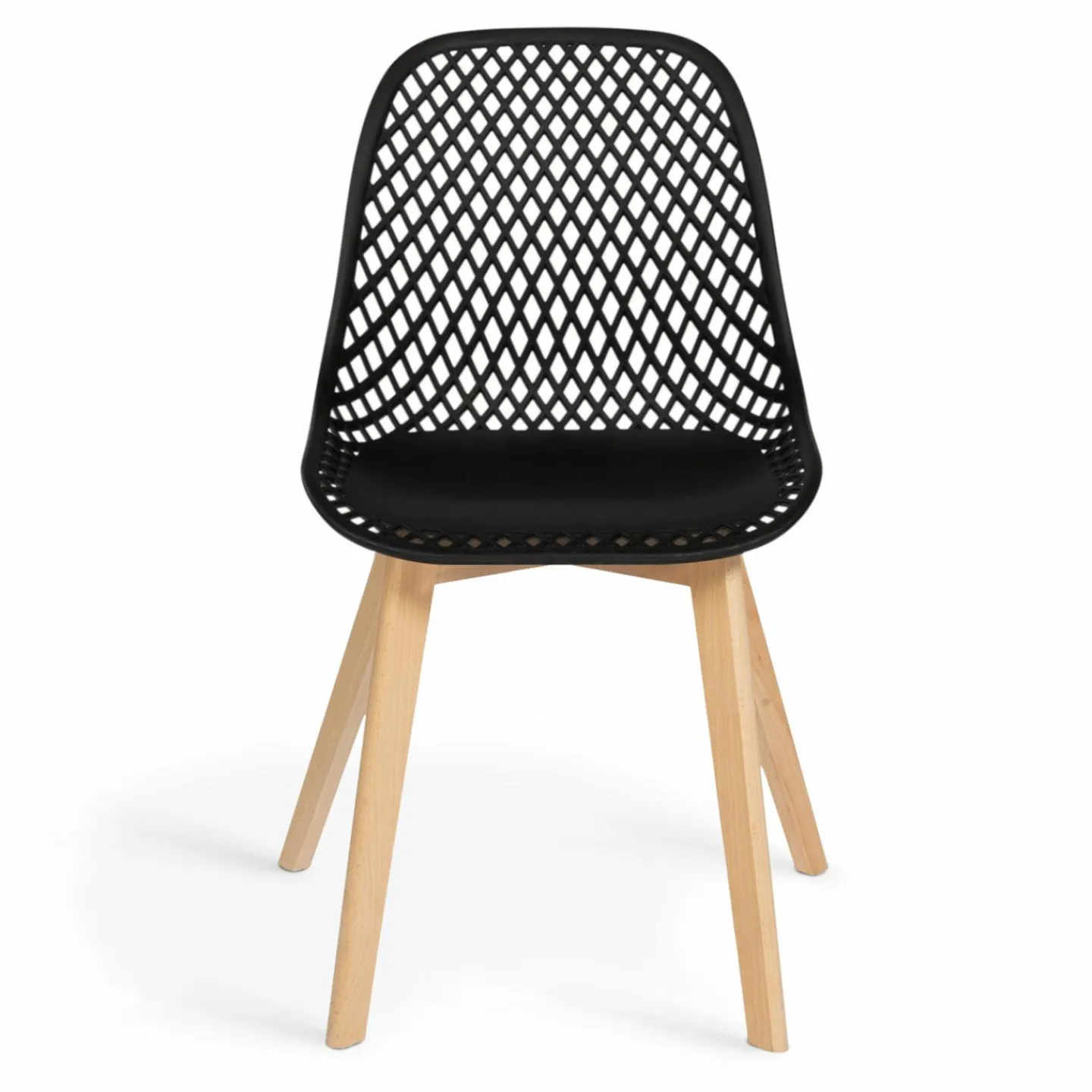 Chaises scandinaves noires x6 avec dossier ajouré*IDMarket Hot