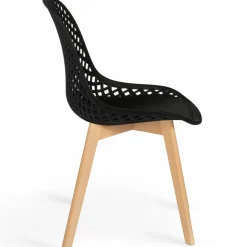 Chaises scandinaves noires x6 avec dossier ajouré*IDMarket Hot