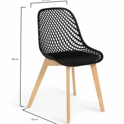 Chaises scandinaves noires x6 avec dossier ajouré*IDMarket Hot