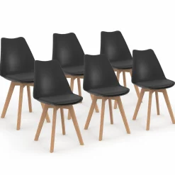 Chaises scandinaves noires avec coussin*IDMarket Sale