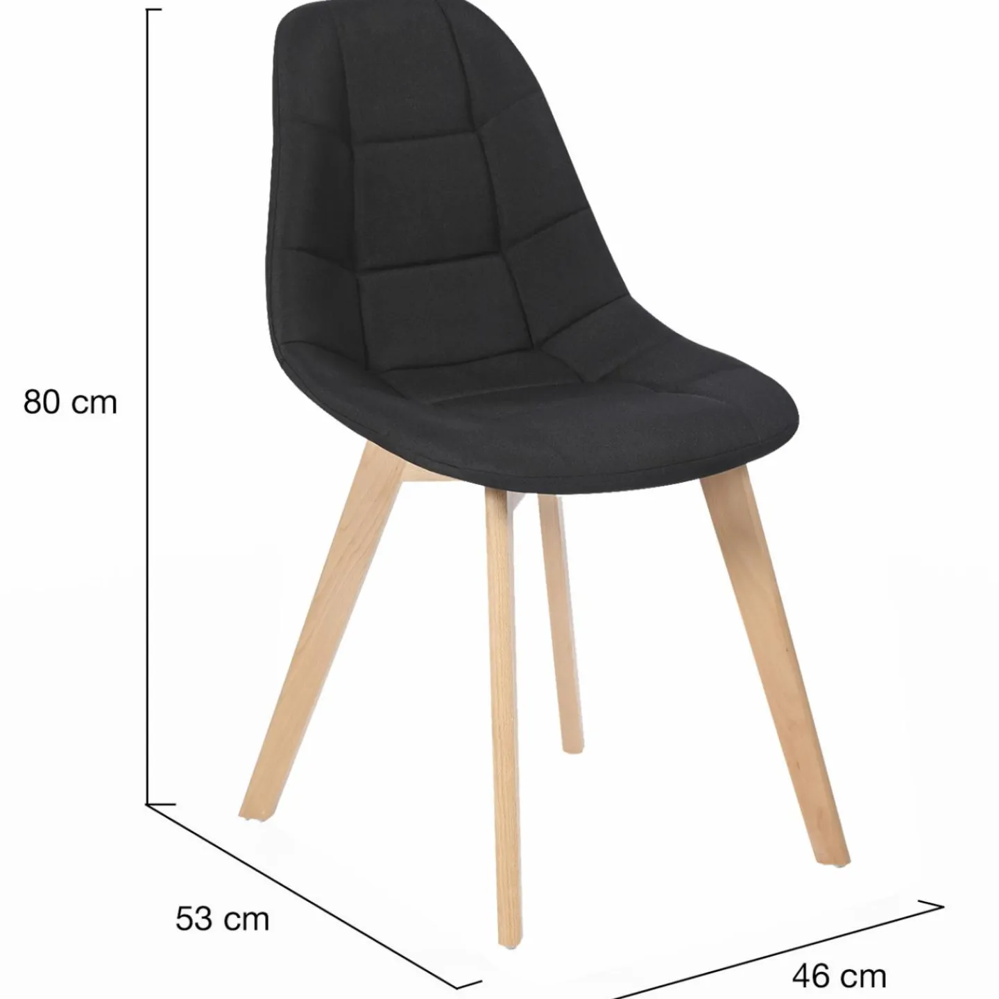 Chaises scandinaves noires pieds en bois*IDMarket