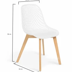 Chaises scandinaves pastel rose, blanc, gris clair x2, bleu x2 avec dossier ajouré*IDMarket Sale