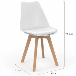 Chaises scandinaves rose pastel, gris, blanc avec coussin*IDMarket Hot