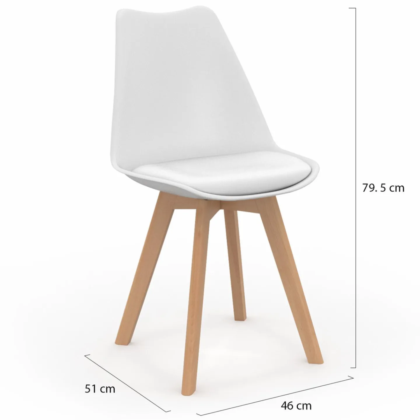 Chaises scandinaves rose pastel, gris, blanc avec coussin*IDMarket Hot