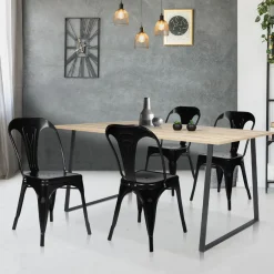 Chaises style industriel noir mat*IDMarket Hot