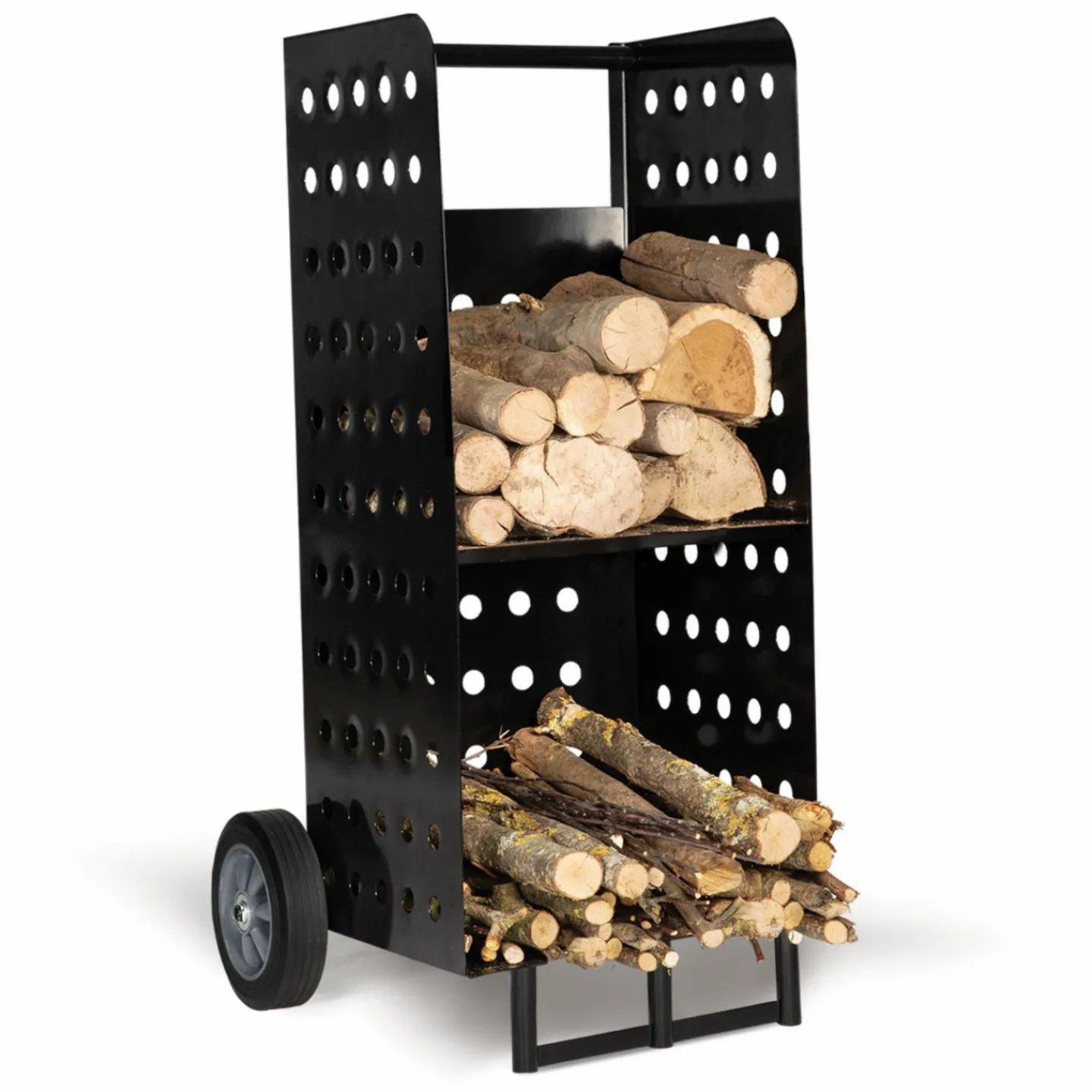 Chariot porte bûches vertical noir*IDMarket Sale