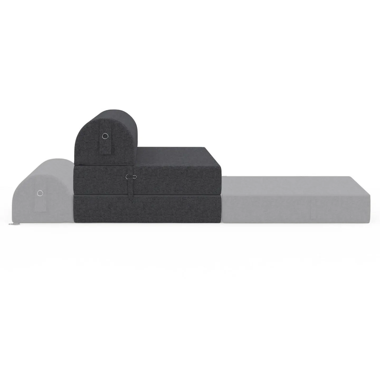 Chauffeuse convertible 1 place en tissu gris anthracite*IDMarket New