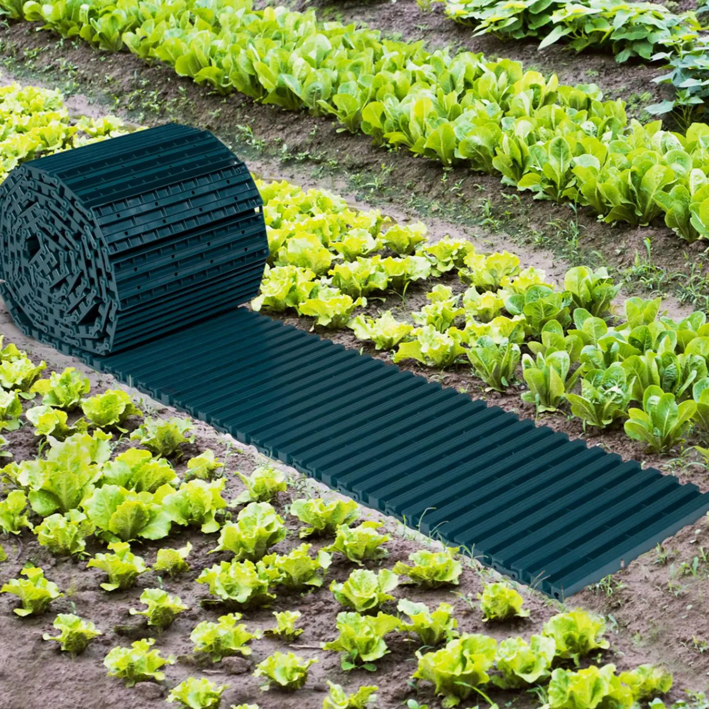 Chemin potager 5 m à dérouler en plastique vert*IDMarket Sale