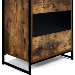 Chiffonnier bois et métal avec 5 tiroirs*IDMarket New