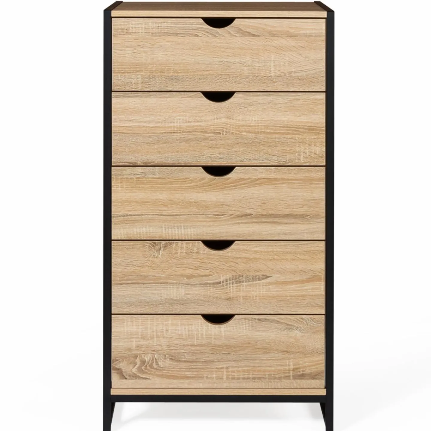 Chiffonnier industriel bois et métal 5 tiroirs*IDMarket Hot
