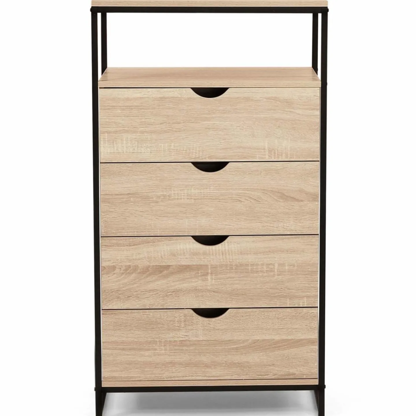 Chiffonnier industriel bois et métal avec 4 tiroirs*IDMarket Sale